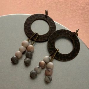 Brass & Quartz Earrings.